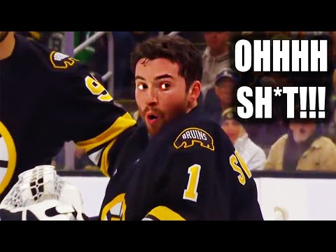 Philippe Myers Shot Knocks Off Jeremy Swayman's Mask | Bruins vs Maple Leafs 2025 Highlights