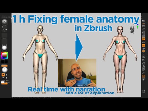 Female body sculpt in Zbrush fixed in 1 hour.  Beginners anatomy sculpt mistakes and how to fix them