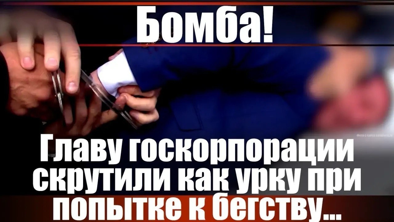 Бомба! Главу госкорпорации скрутили как урку при попытке к бегству...