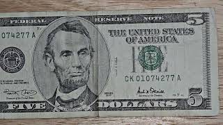 I found a 5$ bill from 2001