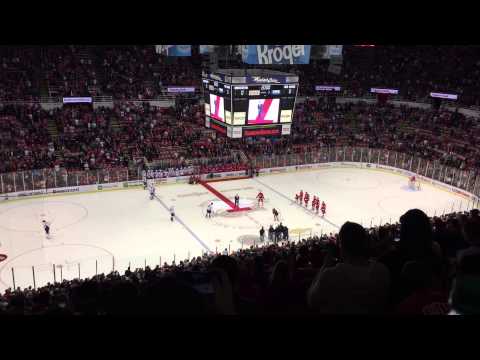 Sergei Fedorov honored at Joe Louis Arena (Ovechkin, Zetterberg puck drop) - Nov. 10, 2015