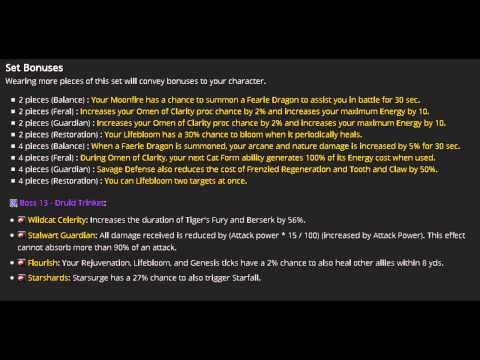 World of Warcraft - Tier 18 Druid Set Bonuses + Druid Trinkets