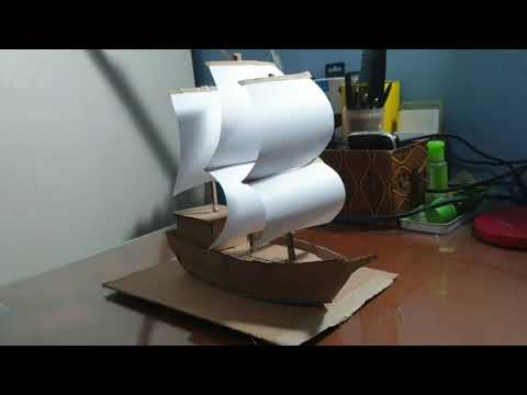 Membuat Karya Seni Rupa 3 Dimensi "Miniatur Kapal Layar Dari Kardus"