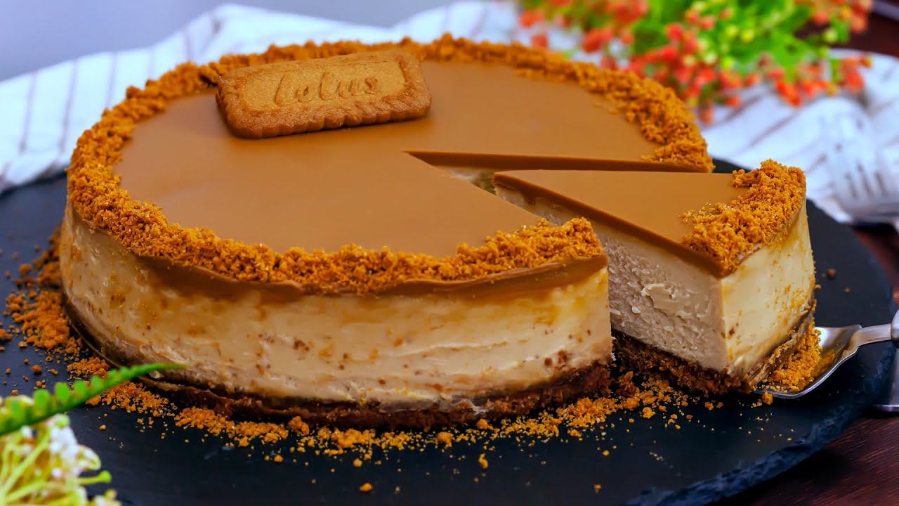 How to make a PERFECT baked LOTUS BISCOFF Cheesecake! 🍰