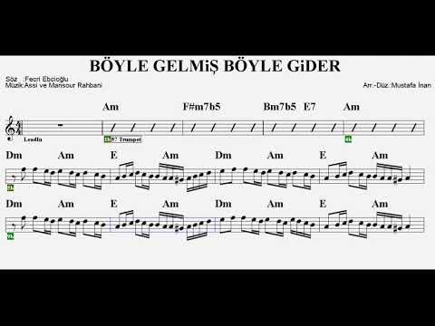 BÖYLE GELMİŞ BÖYLE GİDER--Am--(Play Along)-:Guitar,Keyboard,Flute,Violin,Accordeon,Melodica,Recorder