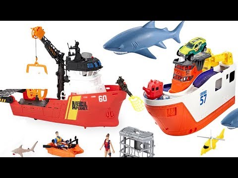 ANIMAL PLANET DEEP SEA RESEARCH SHIP, MATCHBOX SHARK SHIP TOY, MATCHBOX CAR-GO SHARK SHIP, PLAY-DOH
