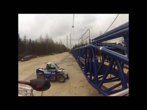 Montage der Liebherr LR1600 der Firma Wasel im Bürgerwindpark Virngrund