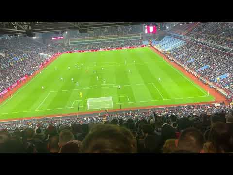 Villa Fans sing St. Andrews in falling down Against Legia Warsaw At Villa Park