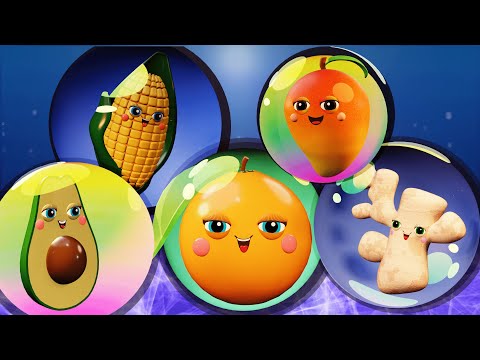 Bubbles, Bubbles, Bubbles 🍓🍋Fruits Dancing in Bubbles🍈🍋Dancing Fruit 🍓 Bubbles Party 🍈 Sensory Video