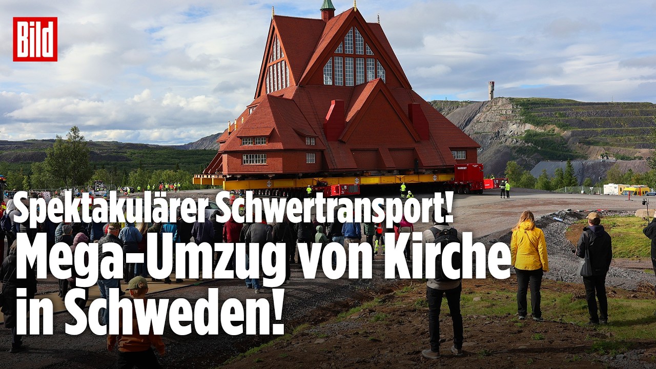 SPEKTAKULÄRER SCHWERTRANSPORT: Mega-Umzug von Kirche in Schweden! | BILD Reportage