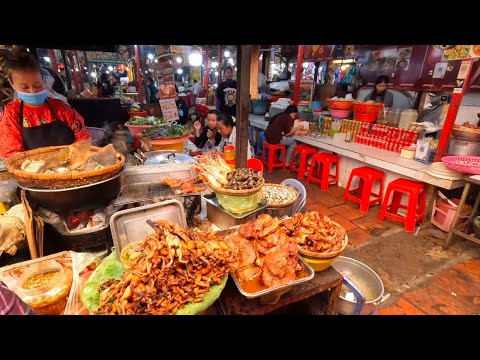 Phsar Beong Keng Kong, Phnom Penh | market walk a lot of fresh foods  for eating