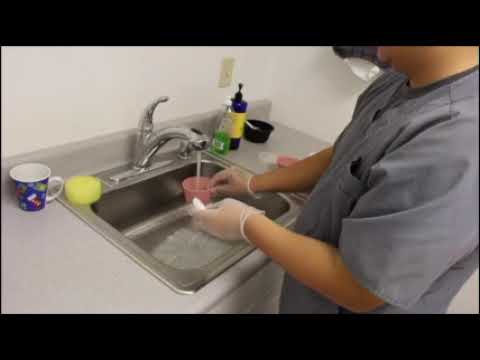 SKILL 5 — CLEANS UPPER OR LOWER DENTURE |CA Nurse Assistant (CNA Skills Test) |Pearson Vue/Credentia