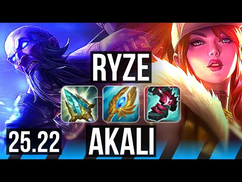 RYZE vs AKALI (MID) | Legendary | EUW Grandmaster | 25.22