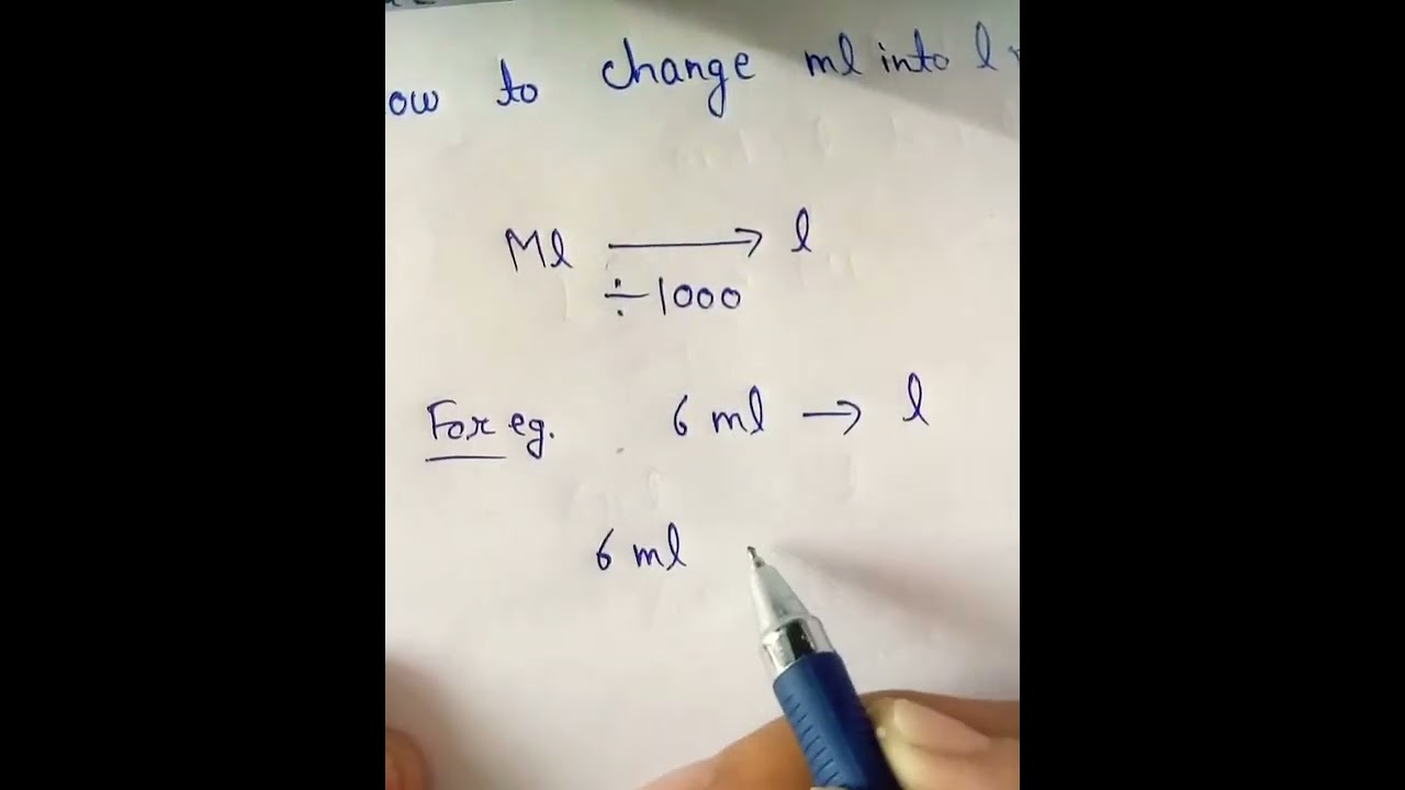 Watch video How to change ml into litre / how to convert Ml into L #maths #shorts 💯 Now How to change ml into litre / how to convert Ml into L #maths #shorts 💯