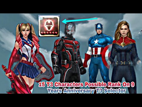 15 T3 Characters Possible Rank On 9 Years Anniversary T3 Selector - Marvel Future Fight