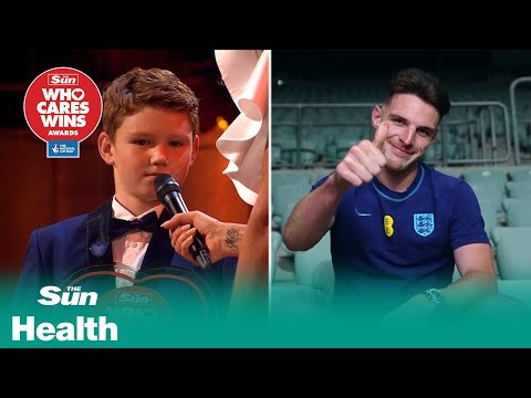 Declan Rice gives special video message to Young Hero winner at Who Cares Wins 2023