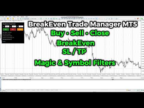 Video BreakEven Trade Manager MT5