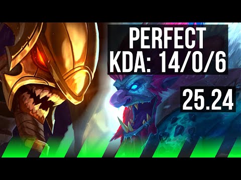 KHA'ZIX vs TRUNDLE (JGL) | Perfect KDA: 14/0/6 | KR Master | 25.24