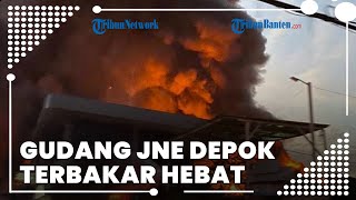 Gudang Ekspedisi JNE di Kota Depok Terbakar Hebat, Sempat Terdengar Suara Ledakan