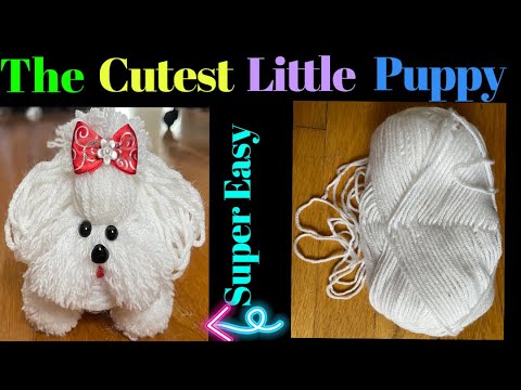 How To Make A Yarn/Wool Dog- The Cutest Little Dog Easy Making From Yarn- DIY Shih Tzu Step By Step