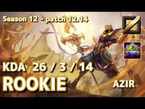 【KRサーバー/C1】V5 Rookie アジール(Azir) VS イレリア(Irelia) MID - Patch12.14 KR Ranked【LoL】