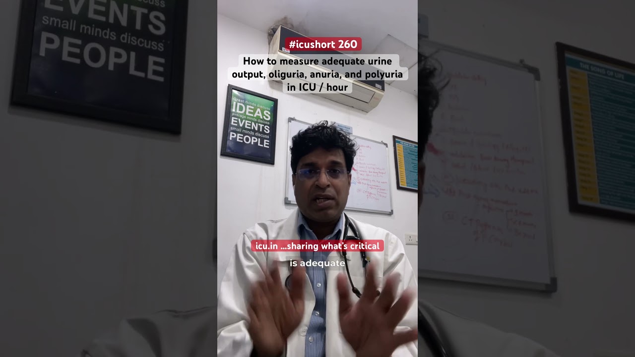 #icushort 260: How to measure adequate urine output, oliguria, anuria, and polyuria in ICU / hour
