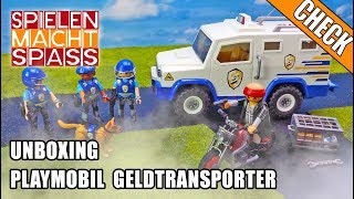Playmobil Geldtransporter 9371 Unboxing | Polizei Spielzeug Auspacken und Anspielen |
