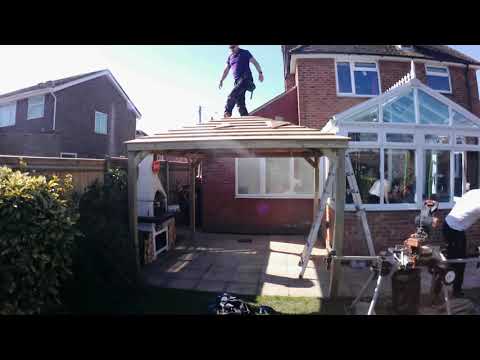 Wooden Gazebo Build 3m Standard Shade Providing Roof Worthing March 2021