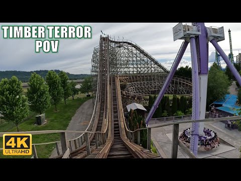 Front row point of view footage of Timber Terror