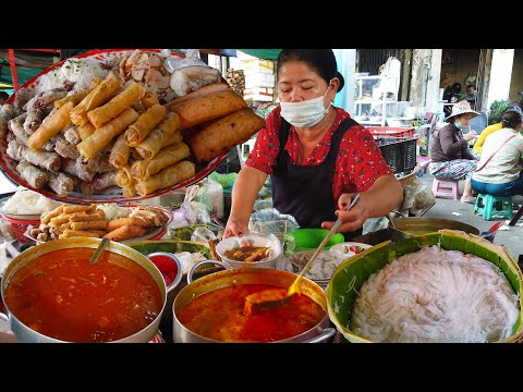 Chhbar Ampov Market Food Scenes - Morning Walk Around In  The Market