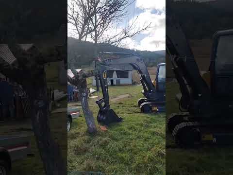 Excavator at customer's yard