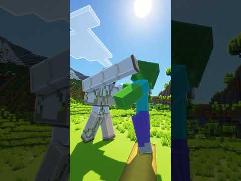 Villager Stops GIANT Zombie In Minecraft! #shorts