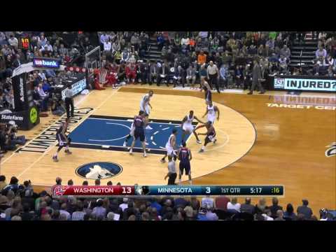 Kris Humphries Posterizes Adreian Payne | Wizards vs Timberwolves | Feb 25, 2015 | NBA 2014-15