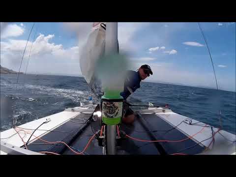 Paper Tiger catamaran tacking at 2015 Nats