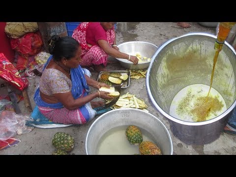 Street Food India | Pineapple Juice Making for 300 People | Indian Street Food at Marriage Occasion