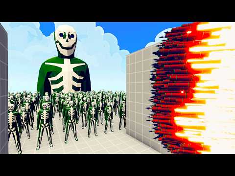 100x ZOMBIE SKELETON + 1x GIANT vs 1x EVERY GOD   Totally Accurate Battle Simulator TABS
