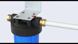 وعاء فلتر 20 بوصة جامبو ثلاثي أزرق مصمم لتحمل الضغط العالي وتصفية الم