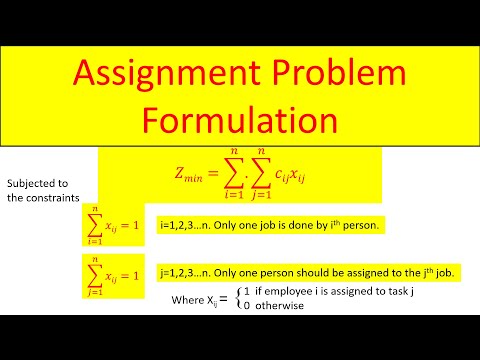Operation Research 16: Formulation of Assignment Problem