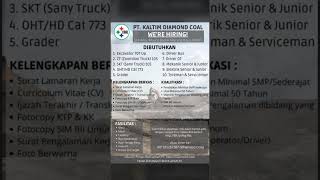 Download lagu LOWONGAN TAMBANG BATUBARA- PT KALTIM DIAMOND COAL 2023 #shorts mp3