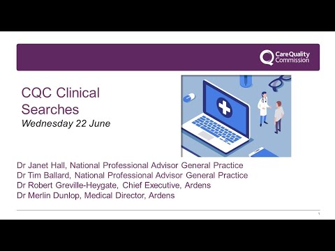 CQC Clinical Searches Update Webinar
