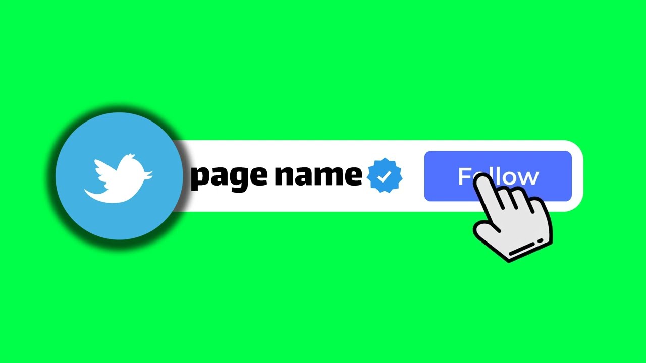 Green screen: Twitter follow button animation (🔥❌no copyright and free download🔥❌)4K