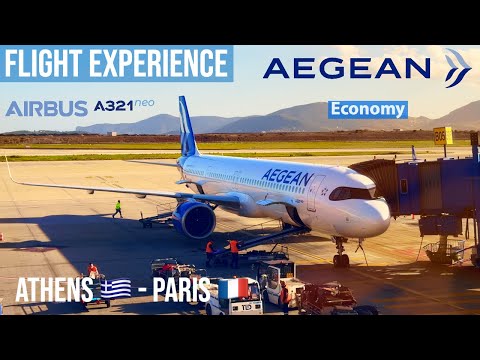 FLIGHT EXPERIENCE Aegean Airlines A321Neo Athens 🇬🇷 to Paris 🇫🇷 ECONOMY CLASS