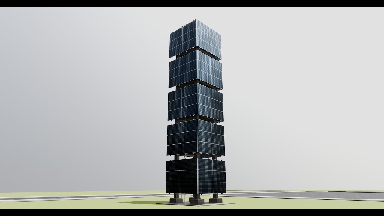 Solar Concrete Tower Type-1 3D Model