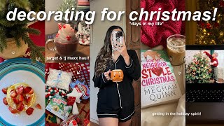 VLOG!🎄decorating for Christmas, cozy days, shopping haul, & getting into the spirit!