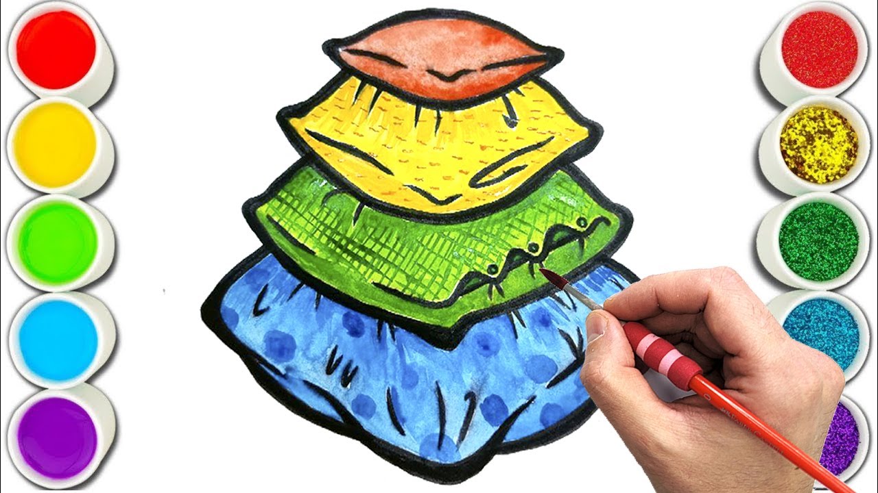 Cute Pillows Drawing, Painting & Coloring For Kids and Toddlers_ Child Art