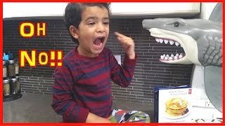 My Sharky Shark Fried in Pan by Accident, Feeding My Pet Shark Pancake, McDonald's Burger