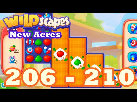Wildscapes: New Acres Level 206 - 210 HD Gameplay | 3 match puzzle | android | 207 | 208 | 209 | IOS