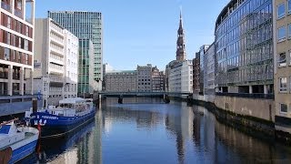 preview picture of video 'Hamburg, Germany: Alsterfleet, Nikolaifleet (inner city canals), Binnenhafen - (Full HD 1080p)'