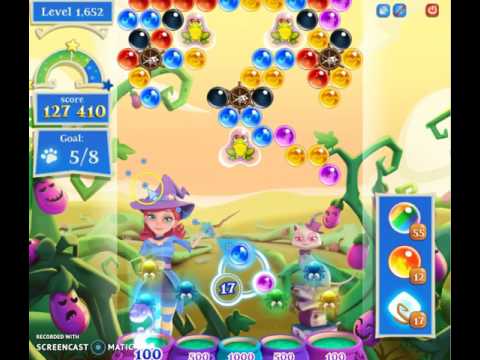 Bubble Witch 2 Saga Level 1652 with no booster & 1 bubble left