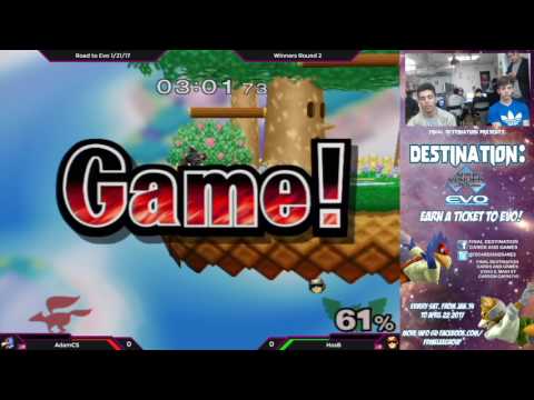 Road to EVO 1/21/16 - AdamCS (Falco) vs. HosB (Falcon) - SSBM Winners Round 2